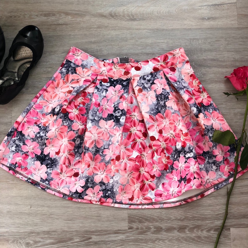 A Silver, pink, and white Skirt